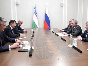 Встреча Председателя Государственной Думы Вячеслава Володина с исполняющим обязанности Министра иностранных дел Республики Узбекистан Владимиром Норовым