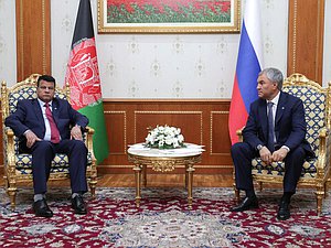 Chairman of the State Duma Viacheslav Volodin and Speaker of the House of the People of the National Assembly of the Islamic Republic of Afghanistan Mir Rahman Rahmani