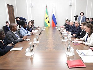 Meeting of Chairman of the State Duma Vyacheslav Volodin and Speaker of the National Assembly of the Democratic Republic of São Tomé and Príncipe Celmira de Almeida do Sacramento dos Santos Lourenço