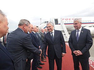 Председатель Государственной Думы Вячеслав Володин и Председатель Палаты представителей Национального собрания Республики Беларусь Владимир Андрейченко