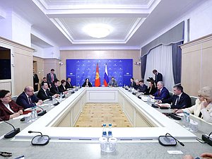 Встреча Председателя Государственной Думы Вячеслава Володина с Председателем Жогорку Кенеша Киргизской Республики Марленом Маматалиевым