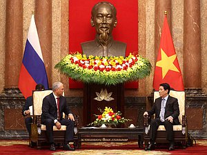 Chairman of the State Duma Vyacheslav Volodin and President of the Socialist Republic of Vietnam Lương Cường