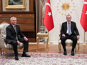 Meeting of Chairman of the State Duma Vyacheslav Volodin and President of the Republic of Türkiye Recep Tayyip Erdoğan