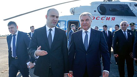 Председатель Государственной Думы Вячеслав Володин и Председатель Парламента Абхазии Лаша Ашуба