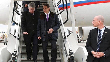 Рабочий визит Председателя Государственной Думы
Федерального Собрания Российской Федерации С.Е.Нарышкина
в Швейцарскую Конфедерацию. Прилёт в г. Женеву. 
