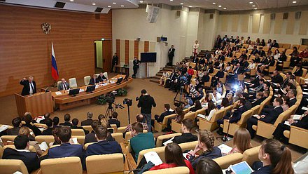 Парламентские слушания Комитета Государственной Думы по международным делам на тему «Россия – Запад: что возобладает – логика противостояния или логика взаимодействия?». 
