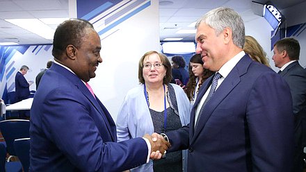 Chairman of the State Duma Viacheslav Volodin and President of the National Assembly of the Republic of Angola Fernando da Piedade Dias dos Santos