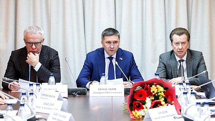 Председатель Комитета по экологии, природным ресурсам и охране окружающей среды Дмитрий Кобылкин и Первые заместители Председателя Комитета Вячеслав Фетисов и Владимир Бурматов