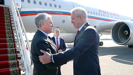 Председатель Государственной Думы Вячеслав Володин и Председатель Палаты представителей Национального собрания Республики Беларусь Игорь Сергеенко