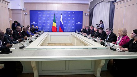 Meeting of Chairman of the State Duma Vyacheslav Volodin and President of the Senate of the Parliament of the Republic of Congo Pierre Ngolo