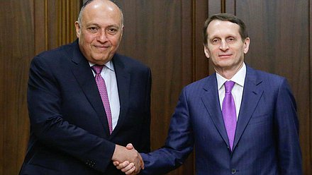 Встреча Председателя Государственной Думы  

Федерального Собрания Российской Федерации С.Е.Нарышкина  

c Министром иностранных дел Арабской Республики Египет С.Шукри. 
