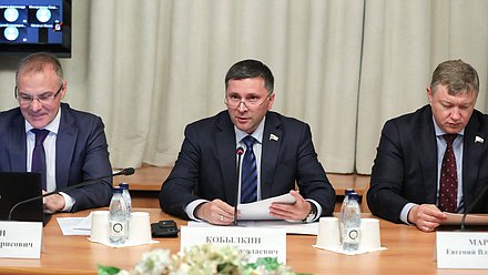 Председатель Комитета по экологии, природным ресурсам и охране окружающей среды Дмитрий Кобылкин и заместители Председателя Комитета Александр Коган и Евгений Марков