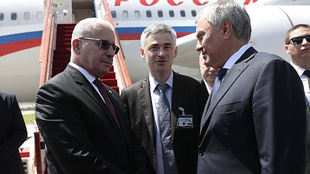 Chairman of the State Duma Vyacheslav Volodin and Speaker of the National People’s Assembly of the People's Democratic Republic of Algeria Brahim Boughali