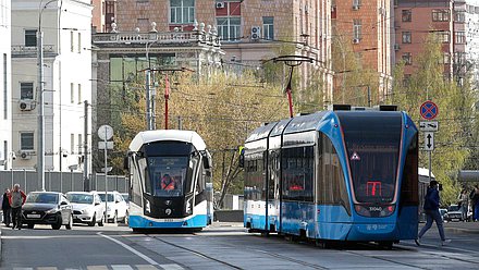 Москва город трамвай транспорт