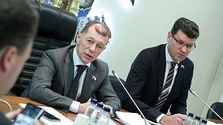 Председатель Комитета по экономической политике Максим Топилин и Первый заместитель Председателя Комитета Денис Кравченко