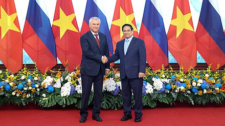 Chairman of the State Duma Vyacheslav Volodin and Prime Minister of the Socialist Republic of Vietnam Phạm Minh Chính