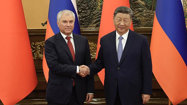 Chairman of the State Duma Vyacheslav Volodin and President of the People's Republic of China Xi Jinping