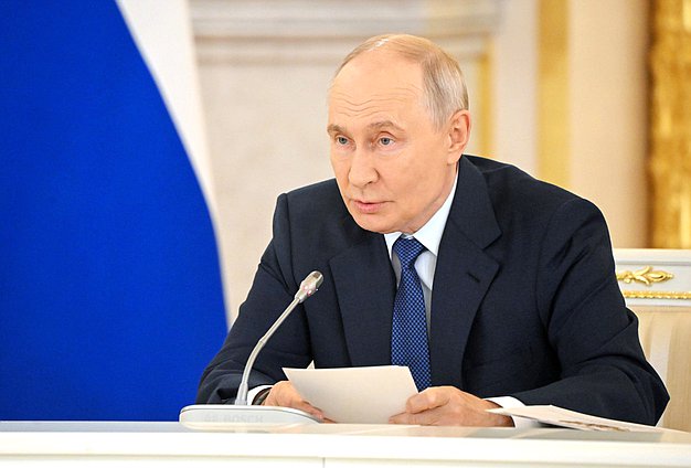 Президент РФ Владимир Путин. Заседание Совета по стратегическому развитию и национальным проектам. Фото: пресс-служба Президента РФ