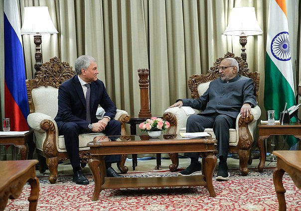 Meeting of Chairman of the State Duma Vyacheslav Volodin and Governor of Maharashtra Chandrapuram Ponnusamy Radhakrishnan