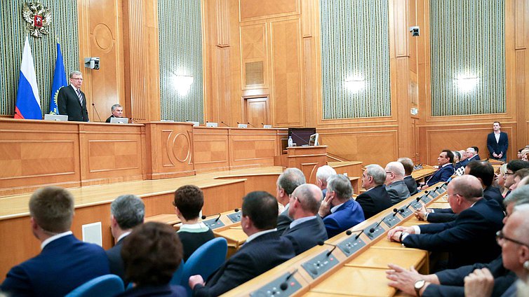 Представление нового главы Счетной палаты РФ Алексея Кудрина коллективу Счетной палаты РФ