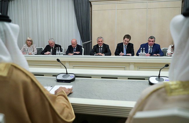 Meeting of Chairman of the State Duma Vyacheslav Volodin and Speaker of the Federal National Council of the United Arab Emirates Saqr Ghobash