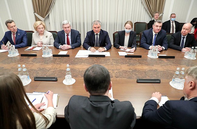 Meeting of Chairman of the State Duma Viacheslav Volodin and Speaker of the National Assembly of the Republic of Serbia Ivica Dacic