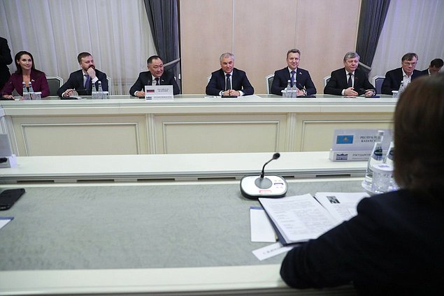 Meeting of Chairman of the State Duma Vyacheslav Volodin with delegation of international observers representing the Parliamentary Assembly of the Collective Security Treaty Organization