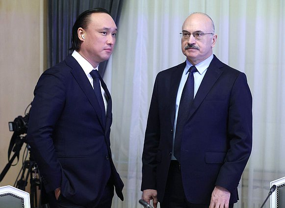 Chairman of the Committee on Tourism and Tourism Infrastructure Sangadzhi Tarbaev and Chairman of the Committee on Science and Higher Education Sergey Kabyshev