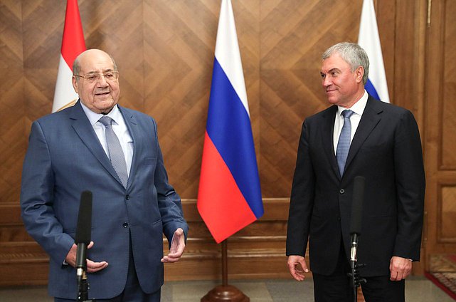 Председатель Государственной Думы Вячеслав Володин и Председатель Сената Арабской Республики Египет Абдельвахаб Абдерразек