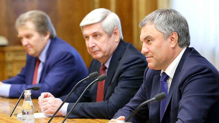Председатель Государственной Думы Вячеслав Володин и Первый заместитель Председателя Государственной Думы Иван Мельников