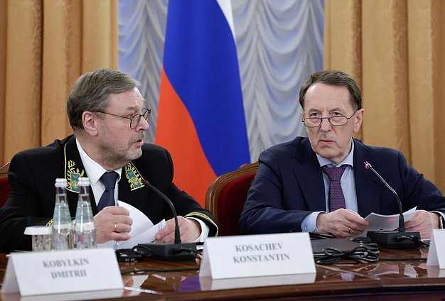 Заместитель Председателя Совета Федерации Константин Косачев и заместитель Председателя Государственной Думы Алексей Гордеев