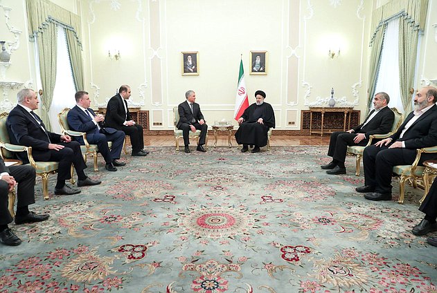 Meeting of Chairman of the State Duma Vyacheslav Volodin and President of the Islamic Republic of Iran Seyyed Ebrahim Raisi