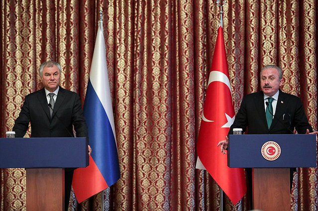 Meeting of Chairman of the State Duma Vyacheslav Volodin and Speaker of the Grand National Assembly of Türkiye Mustafa Şentop