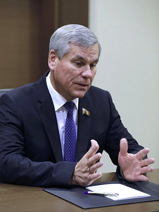 Рабочая поездка Председателя Государственной Думы Федерального Собрания Российской Федерации Сергея Нарышкина в Южный федеральный округ. Встреча с Председателем Палаты представителей Национального собрания Республики Беларусь Владимиром Андрейченко.