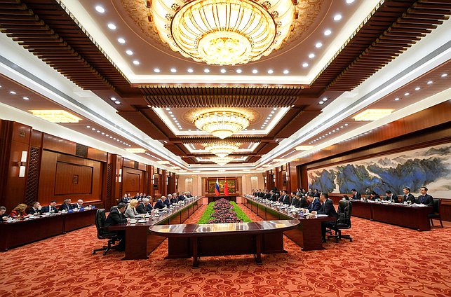 Meeting of Chairman of the State Duma Vyacheslav Volodin and Chairman of the Standing Committee of the National People's Congress of China Zhao Leji