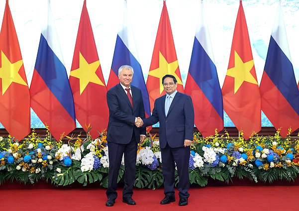 Chairman of the State Duma Vyacheslav Volodin and Prime Minister of the Socialist Republic of Vietnam Phạm Minh Chính