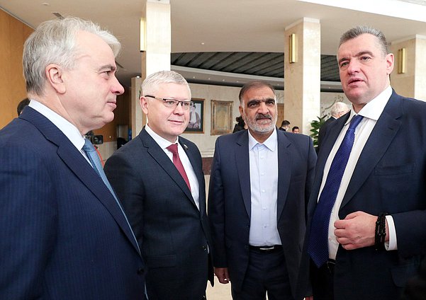 Chairman of the Committee on Energy Pavel Zavalny, Chairman of the Committee on Security and Corruption Control Vasily Piskarev and leader of the LDPR faction, Chairman of the Committee on International Affairs Leonid Slutsky