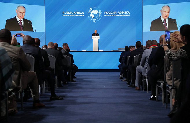 Speech by the President of the Russian Federation, Vladimir Putin, at the plenary session of the Second International Parliamentary Conference «Russia–Africa» (20.03.2023)
