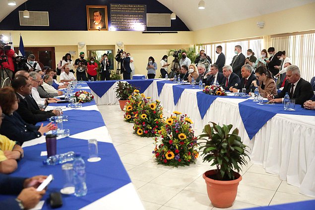 Meeting of Chairman of the State Duma Vyacheslav Volodin and President of the National Assembly of the Republic of Nicaragua Gustavo Porras Cortés