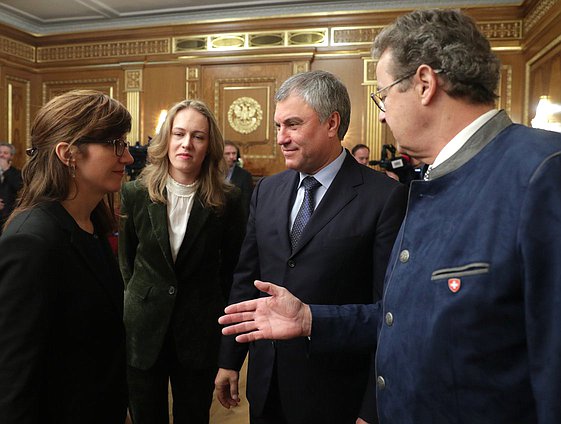 Meeting of Chairman of the State Duma Viacheslav Volodin and President of the Council of States of the Federal Assembly of the Swiss Confederation Jean-René Fournier