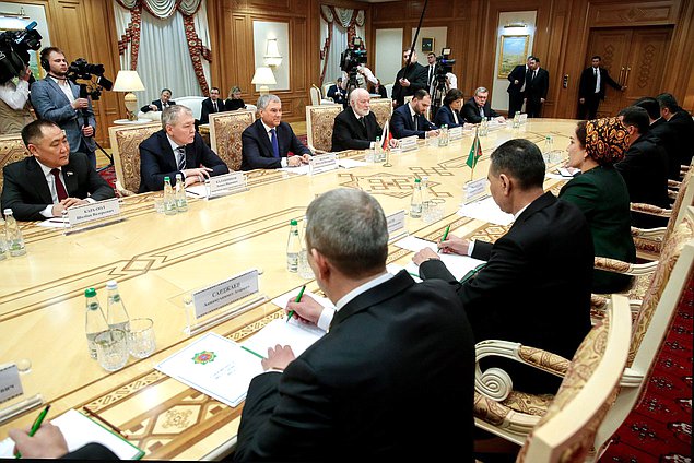 Meeting of Chairman of the State Duma Vyacheslav Volodin and Chairwoman of the Mejlis of Turkmenistan Gülşat Mämmedowa