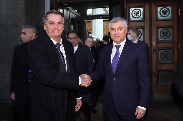 President of Brazil Jair Bolsonaro and Chairman of the State Duma Vyacheslav Volodin