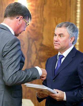 Председатель Государственной Думы Вячеслав Володин и Председатель Парламентской конференции Балтийского моря Йорген Петтерссон