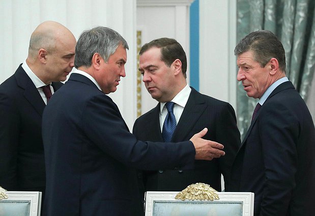 Председатель Государственной Думы Вячеслав Володин и заместитель Председателя Правительства РФ Дмитрий Козак