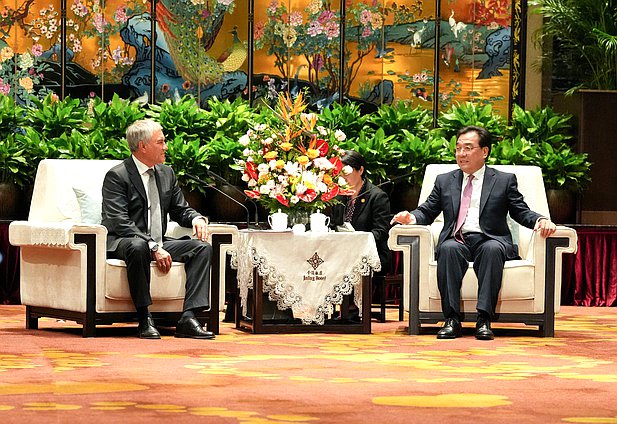 Meeting of Chairman of the State Duma Vyacheslav Volodin and Chairman of the Standing Committee of the Jiangsu Provincial People’s Congress Xin Changxing