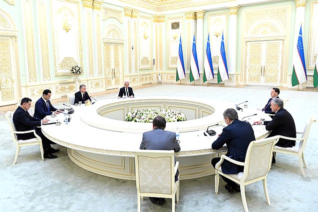 Встреча Председателя Государственной Думы Вячеслава Володина с Президентом Узбекистана Шавкатом Мирзиеевым