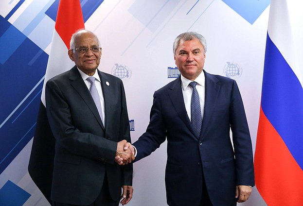 Chairman of the State Duma Viacheslav Volodin and Speaker of the House of Representatives of the Arab Republic of Egypt Ali Abdel Aal