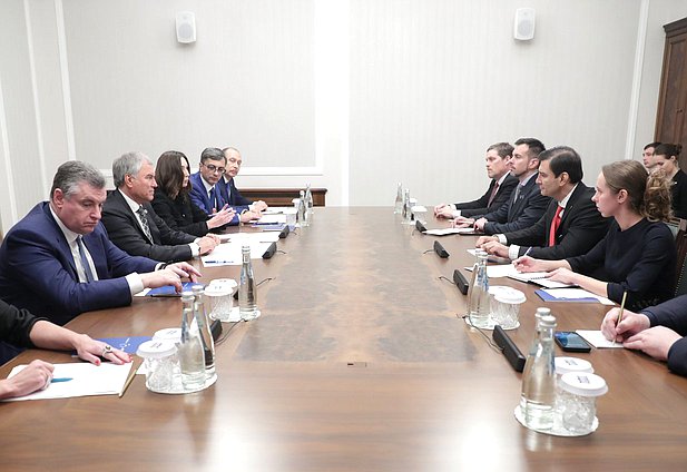 Meeting of Chairman of the State Duma Vyacheslav Volodin and President of the Chamber of Senators of the National Congress of Paraguay Silvio Adalberto Ovelar Benítez