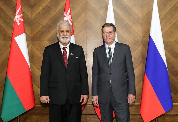 First Deputy Chairman of the State Duma Alexander Zhukov and Chairman of the State Council of the Sultanate of Oman AbdulMalik bin Abdullah Al Khalili