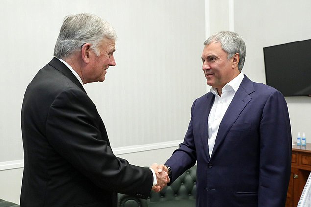 Chairman of the State Duma Viacheslav Volodin and President of the Billy Graham Evangelistic Association Franklin Graham